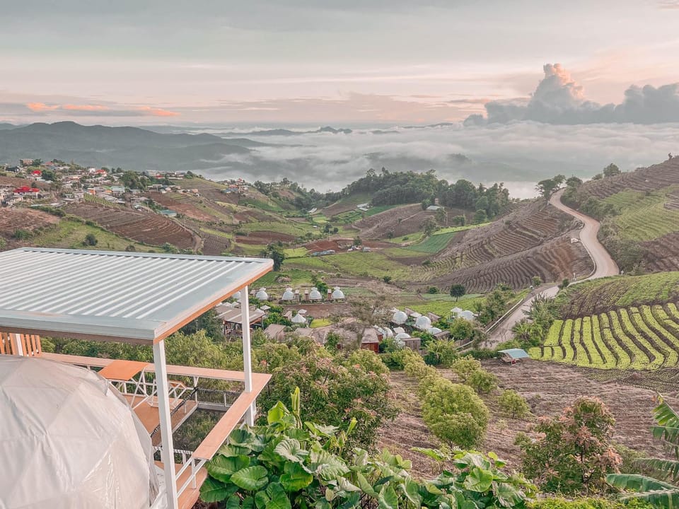 Natural landscape, Bird's eye view, Mountain view, Sunset
