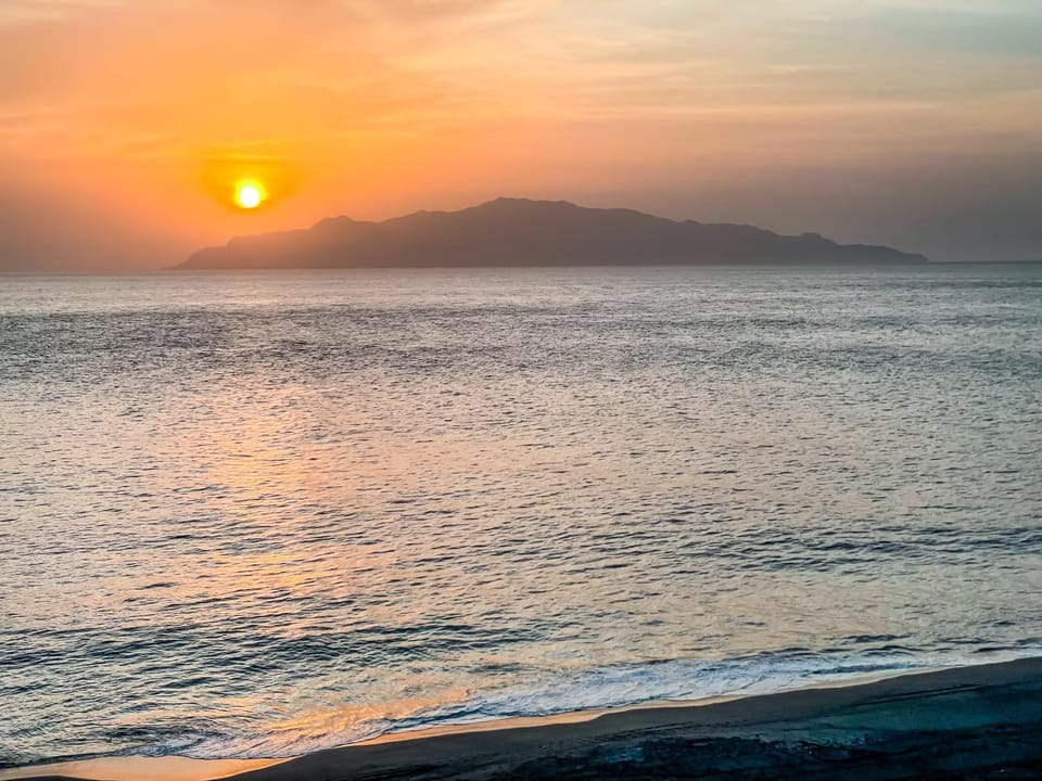 Beach, Sea view, Sunset
