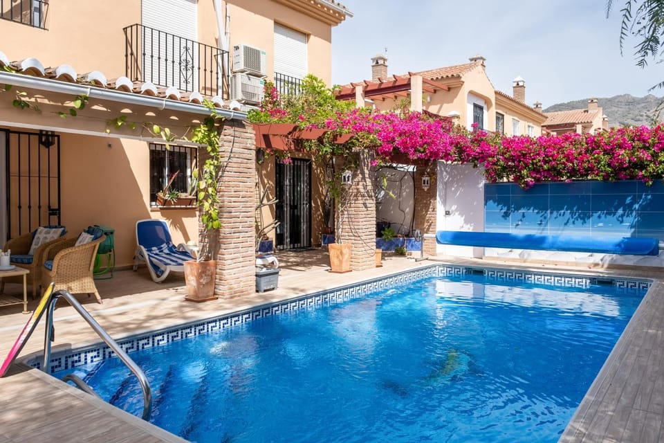 Property building, Living room, Swimming pool
