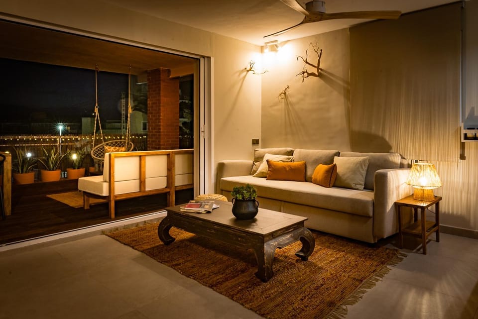 Off site, Night, Balcony/Terrace, Living room