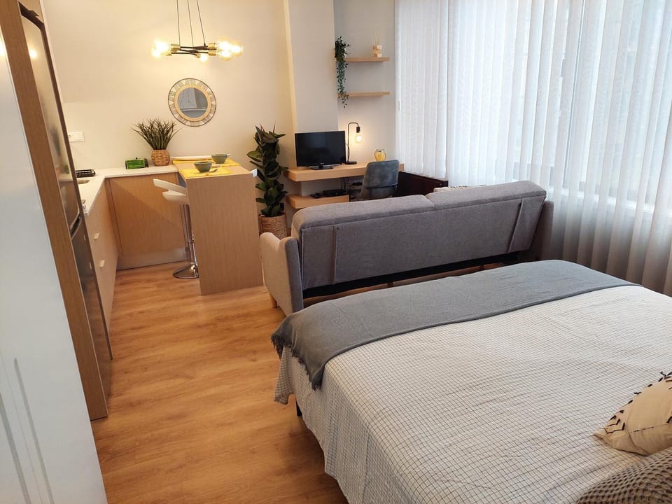 Bed, Living room, Photo of the whole room, Seating area, Bedroom