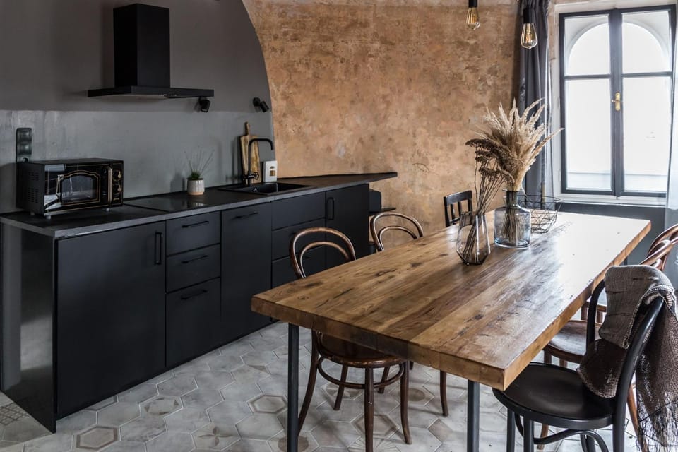 Kitchen or kitchenette, Dining area, stove, kitchen