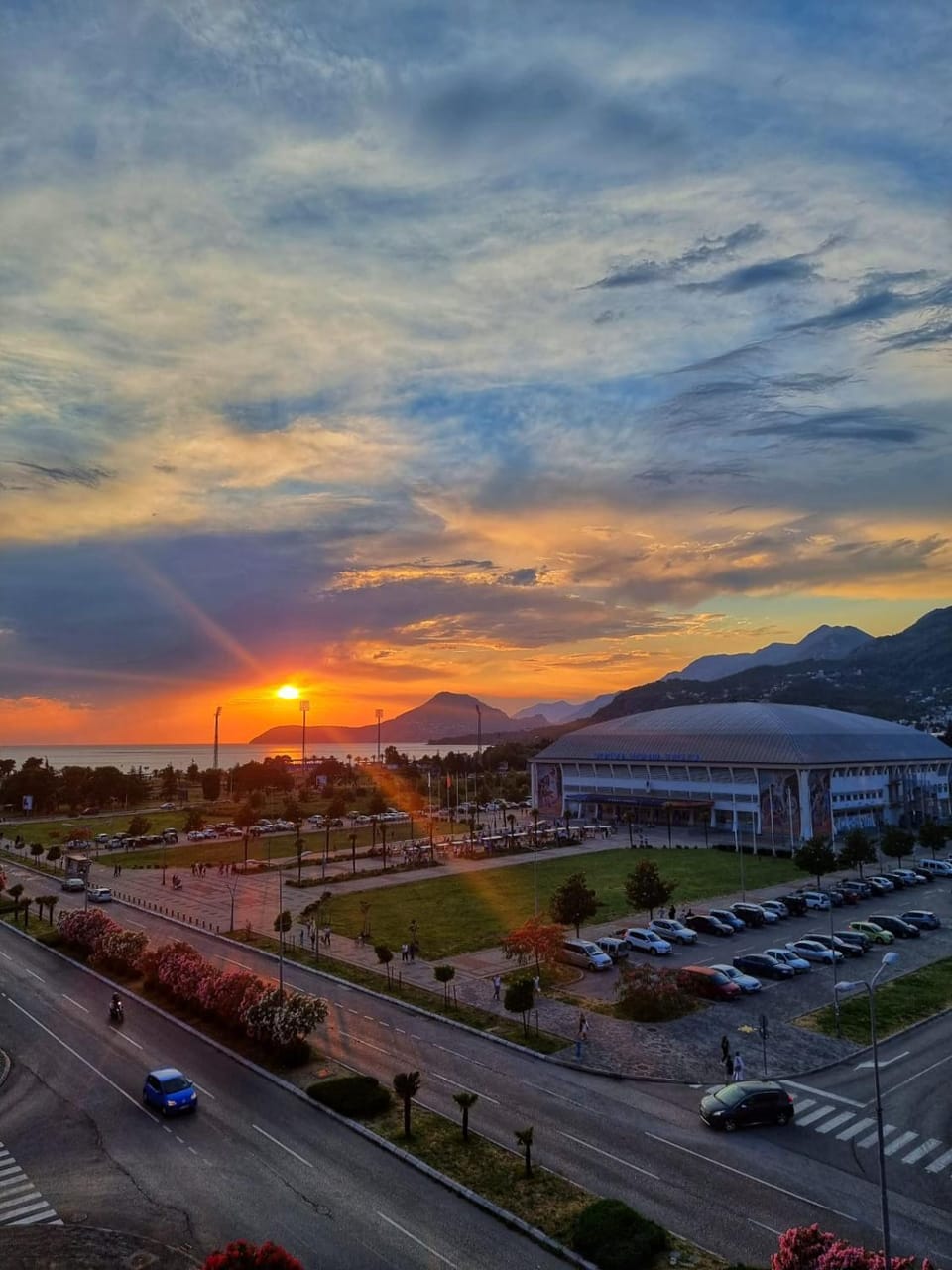 City view, Street view, Sunset