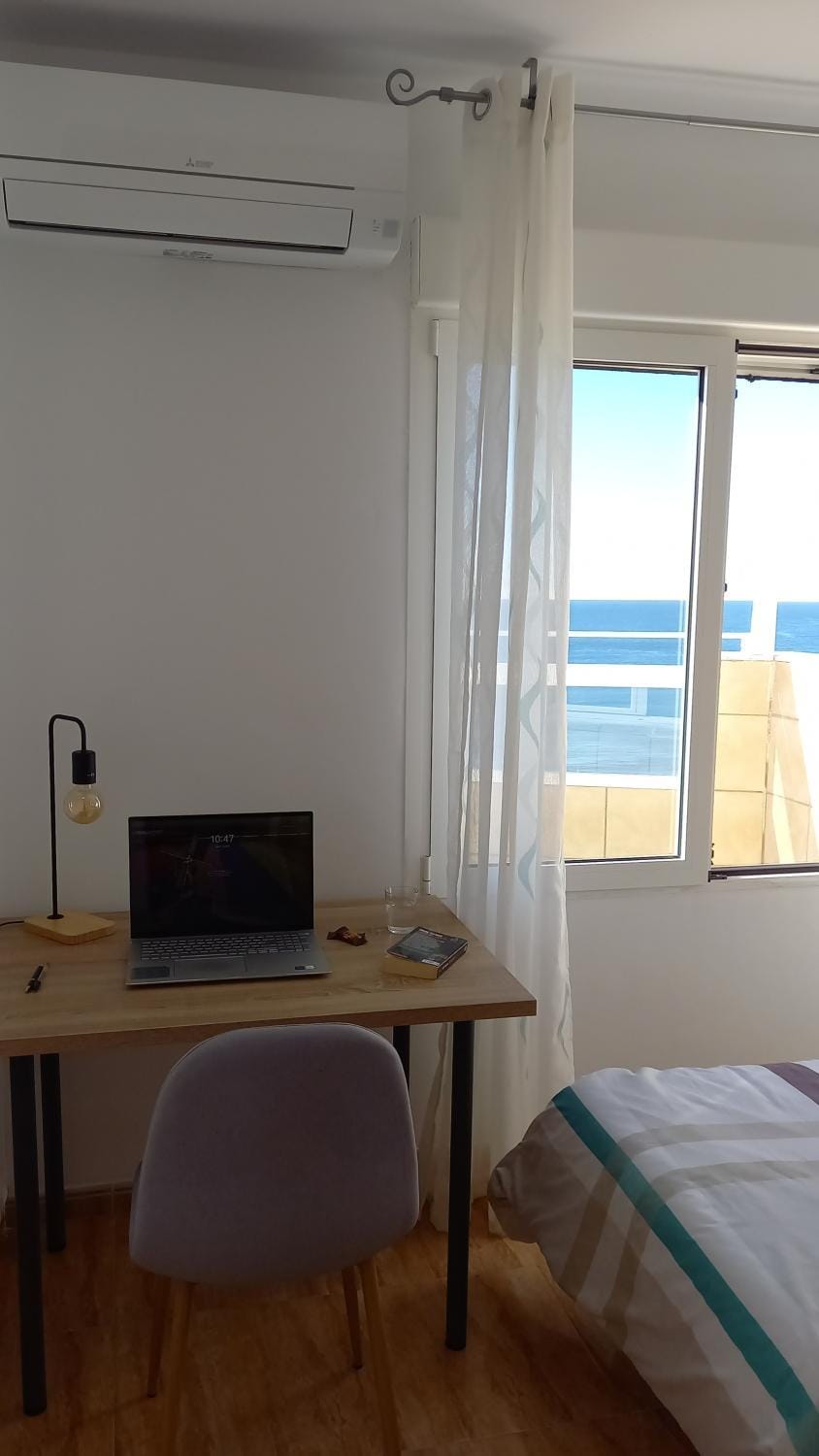 Seating area, Bedroom, Sea view