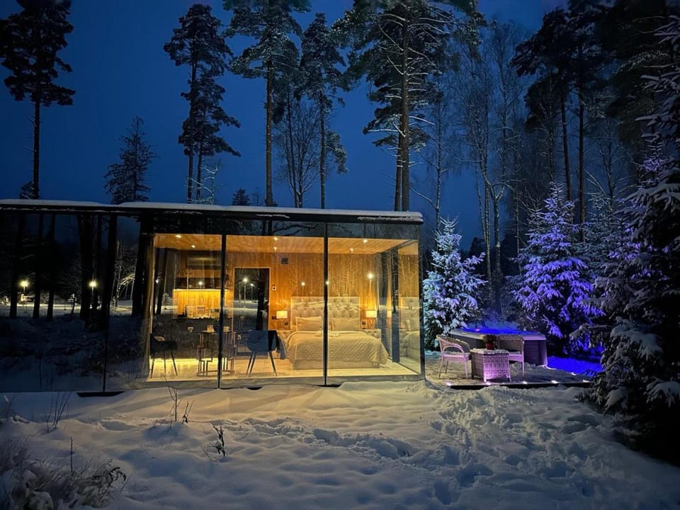 Property building, Night, Natural landscape, Winter