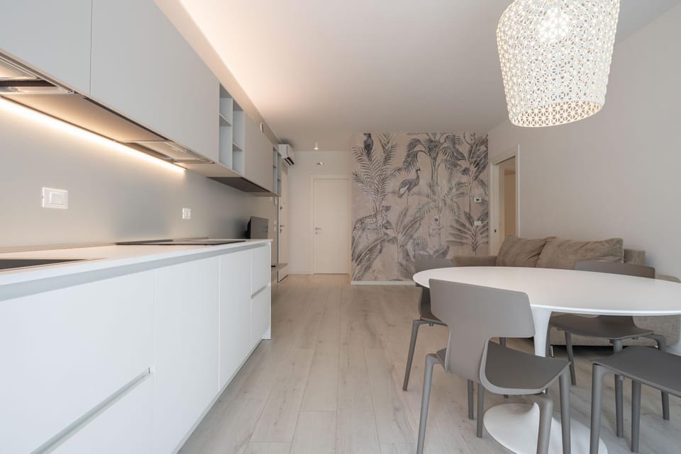 Kitchen or kitchenette, Living room, Dining area, stove