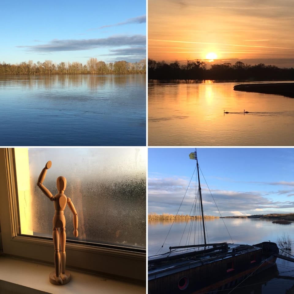 Natural landscape, River view, River view, Sunrise