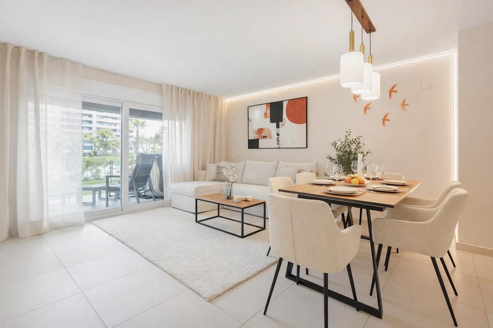 Living room, Seating area, Dining area