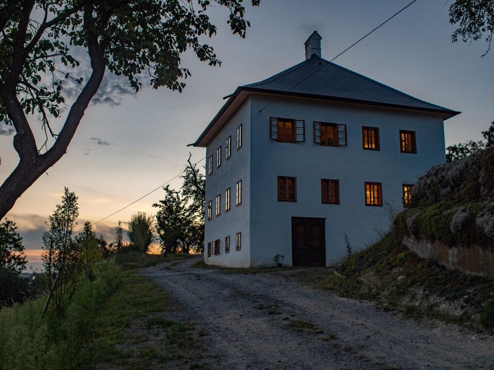 Property building, Garden, Sunset