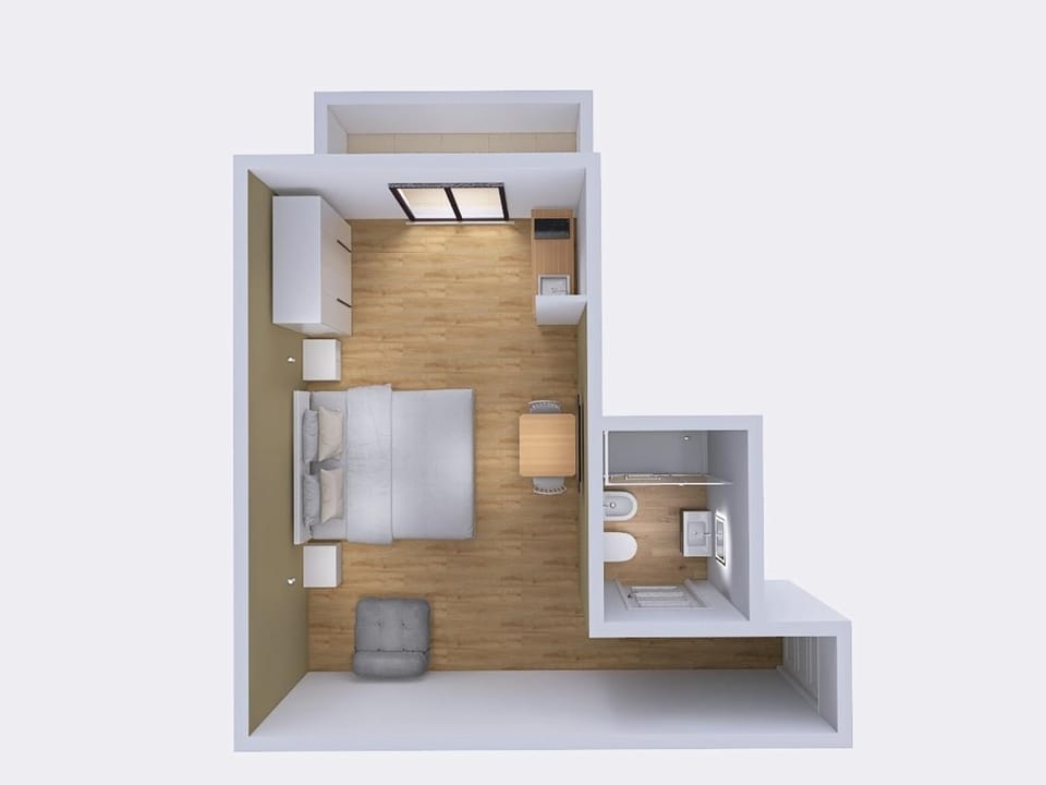 Photo of the whole room, Floor plan