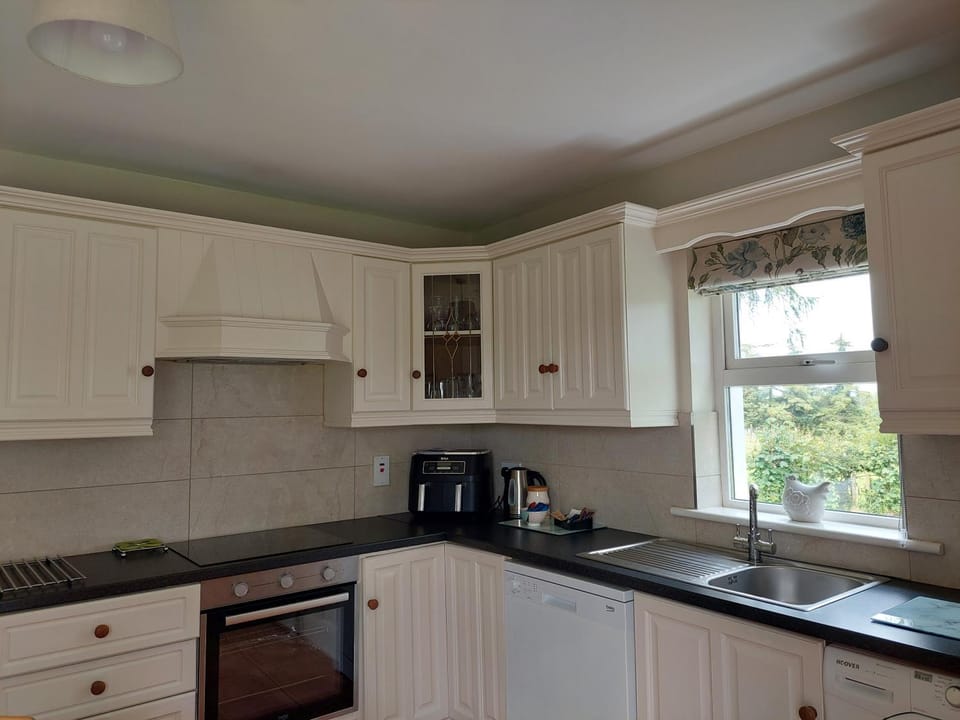 Kitchen or kitchenette, dishwasher, stove