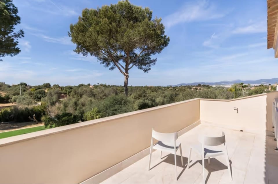 Patio, Spring, Day, Natural landscape, Bird's eye view, View (from property/room), Balcony/Terrace, Living room, Seating area