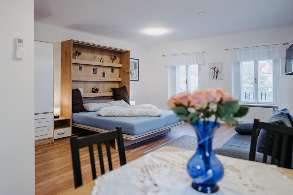 Bed, Living room, Photo of the whole room, Seating area