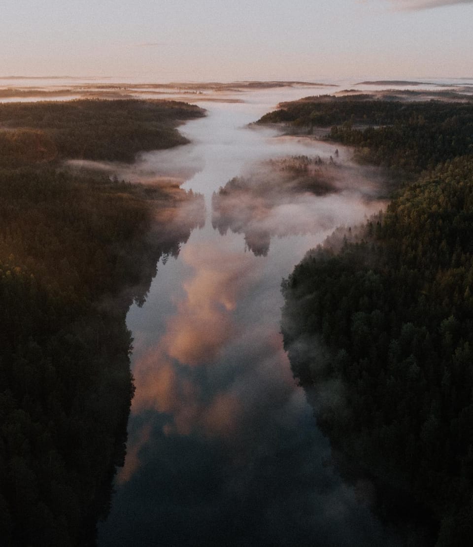 Natural landscape, Bird's eye view, Sunrise