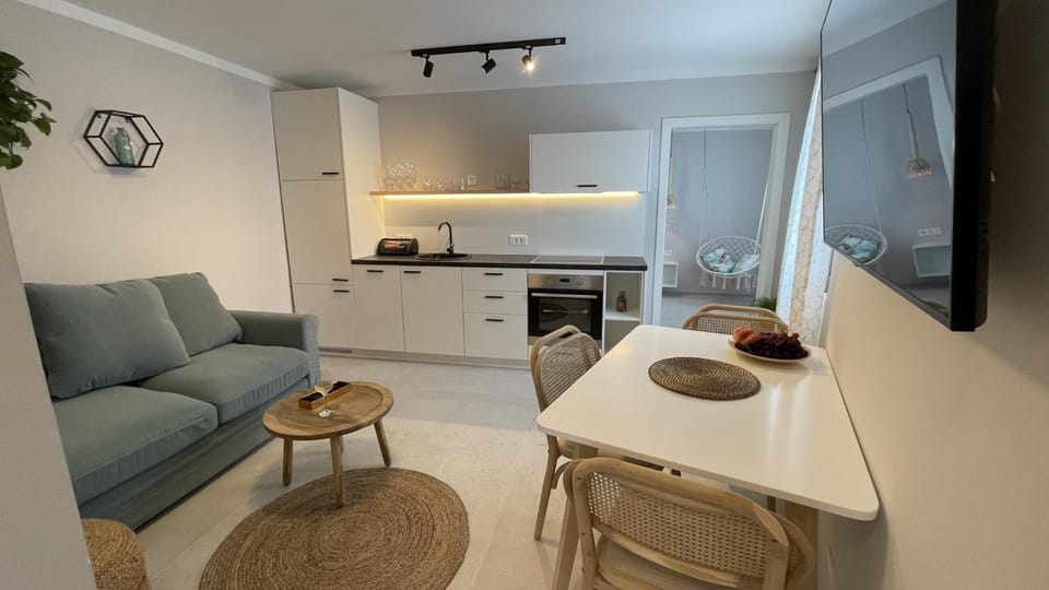 Kitchen or kitchenette, Living room, Dining area