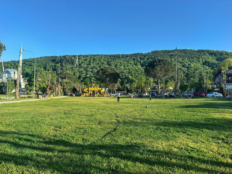Day, Natural landscape, Children play ground, Mountain view
