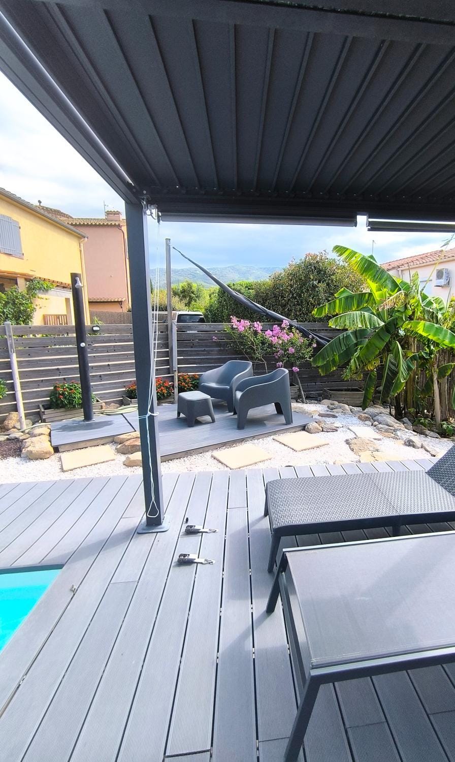 T2 jusqu'à 4 personnes en rez-de-jardin de maison, avec piscine, draps et serviettes de toilette fournis Apartment in Argeles-sur-Mer