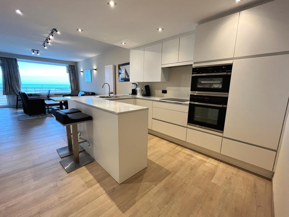 Kitchen or kitchenette, dishwasher, oven, stove