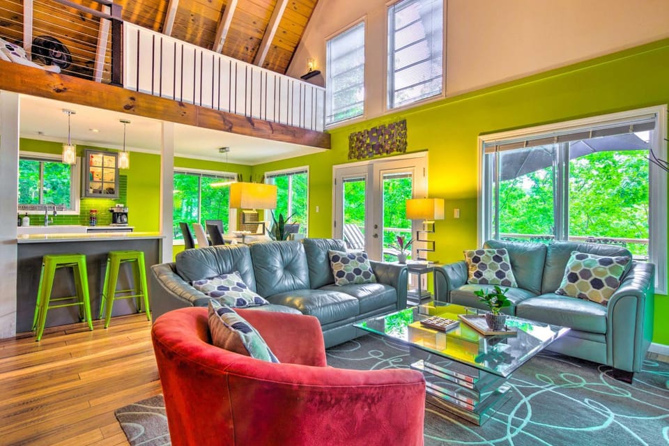 Mtn-View Gem in Lake Lure with Game Room and Fire Pit House in Lake Lure