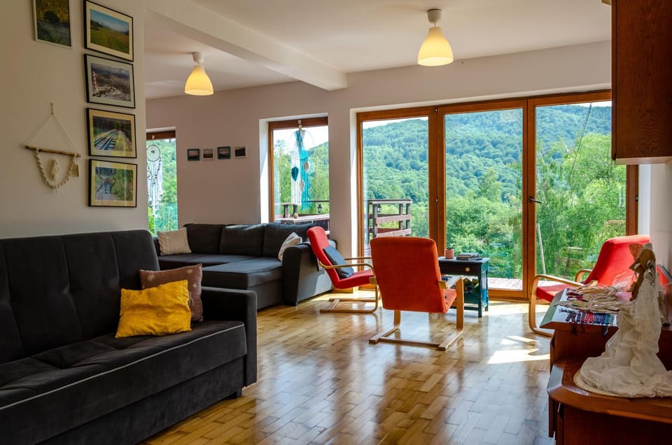 Living room, Seating area, Garden view, Mountain view