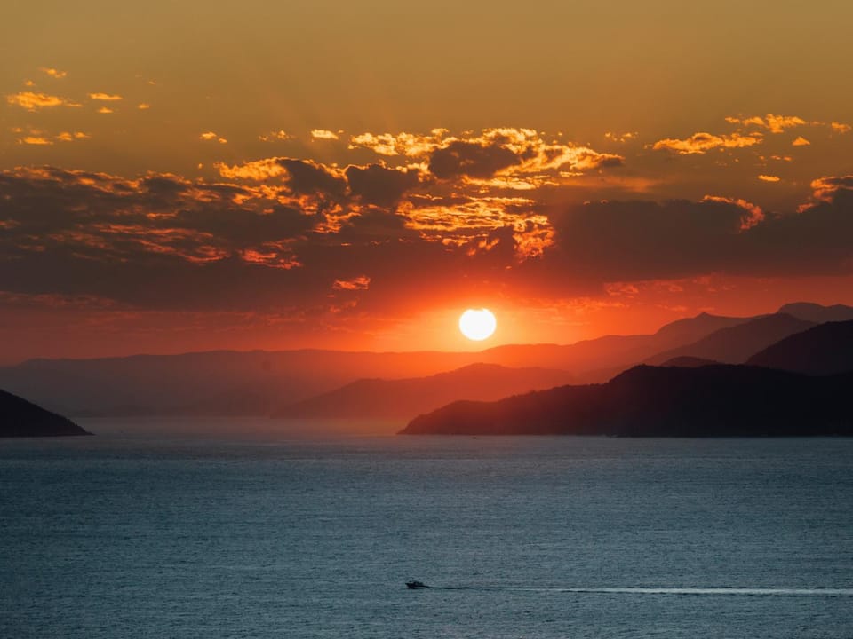 Mountain view, Sea view, Sunset