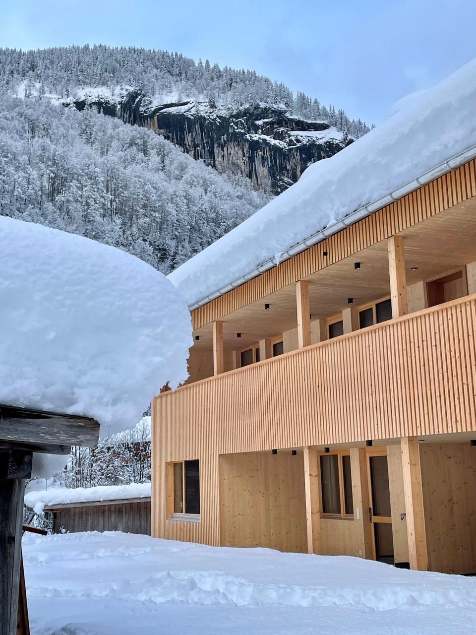 Property building, Natural landscape, Winter, Mountain view