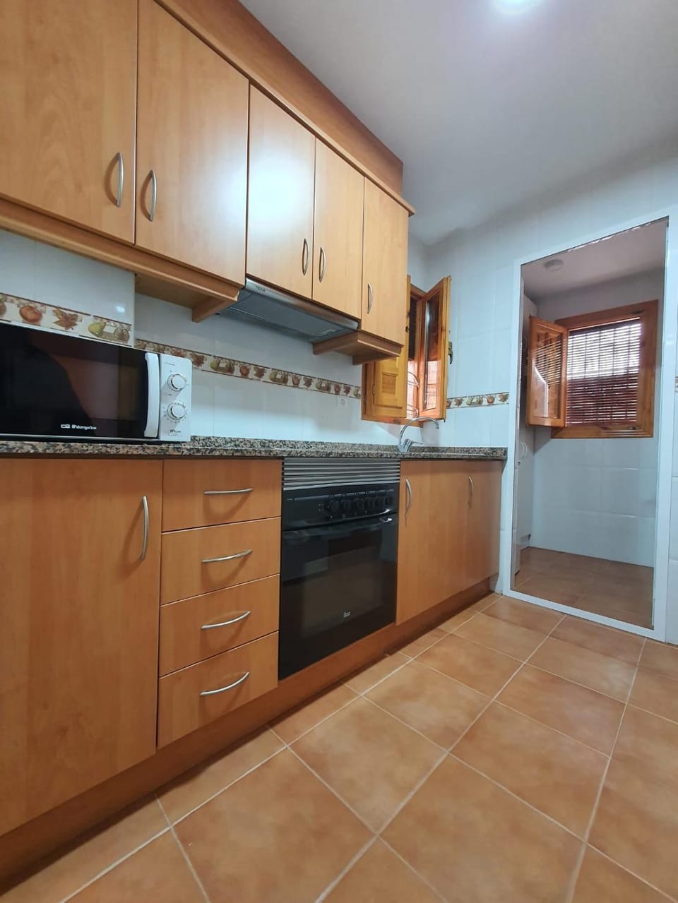 Kitchen or kitchenette, dishwasher, stove