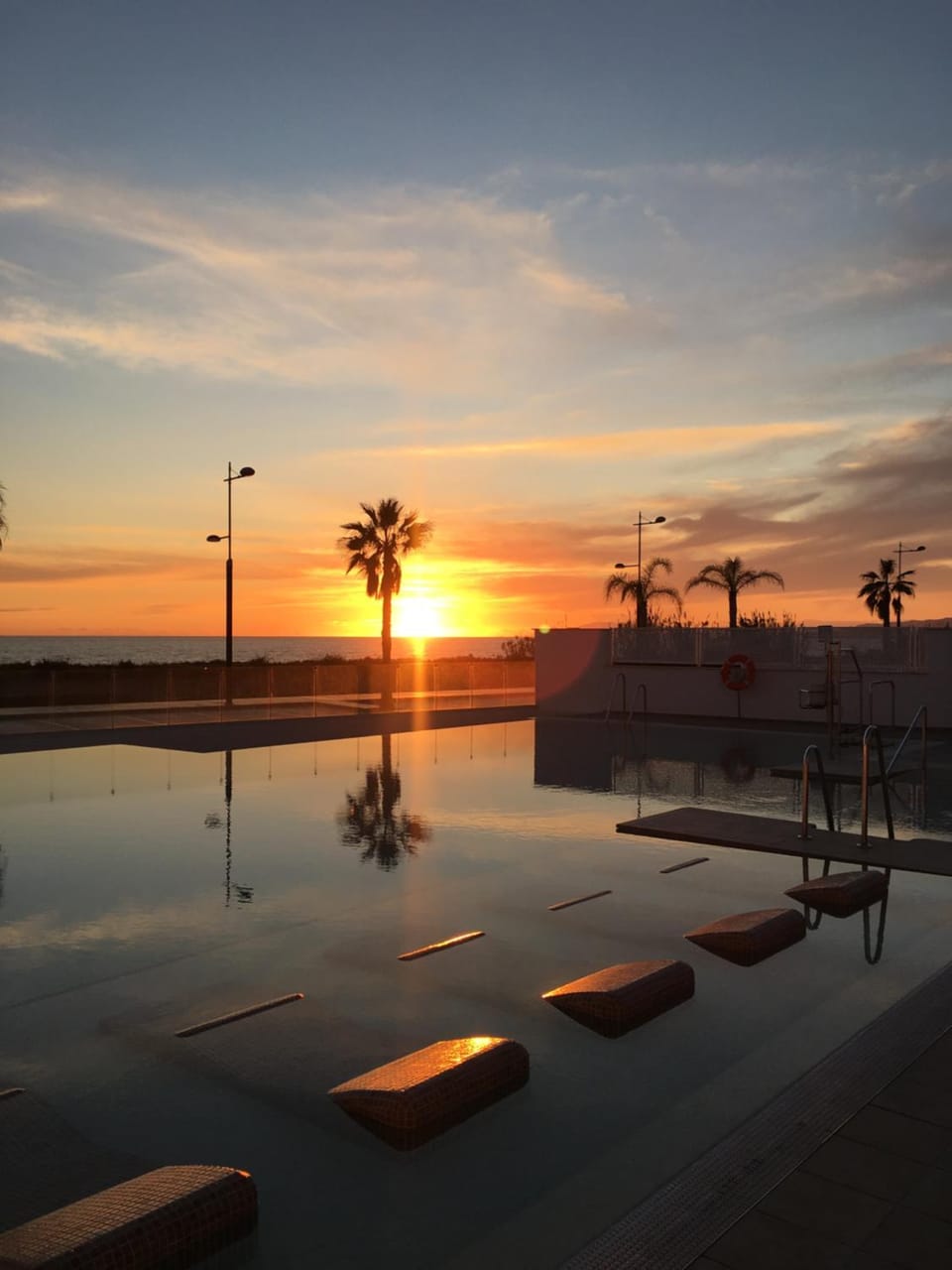 Swimming pool, Sunset