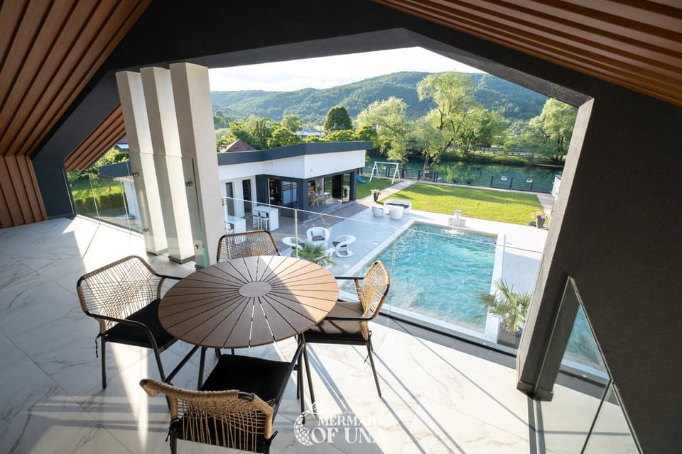 View (from property/room), Balcony/Terrace, Seating area, Garden view, Mountain view, Pool view, River view, Inner courtyard view
