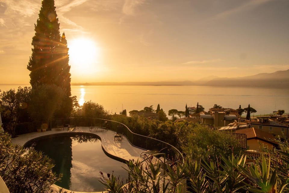 Nearby landmark, Lake view, Mountain view, Pool view, Swimming pool, Sunset