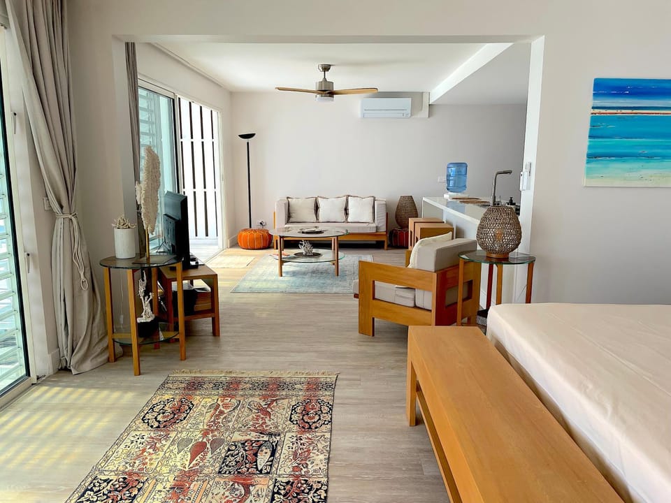 Living room, Bedroom, Sea view, furniture, locker, storage