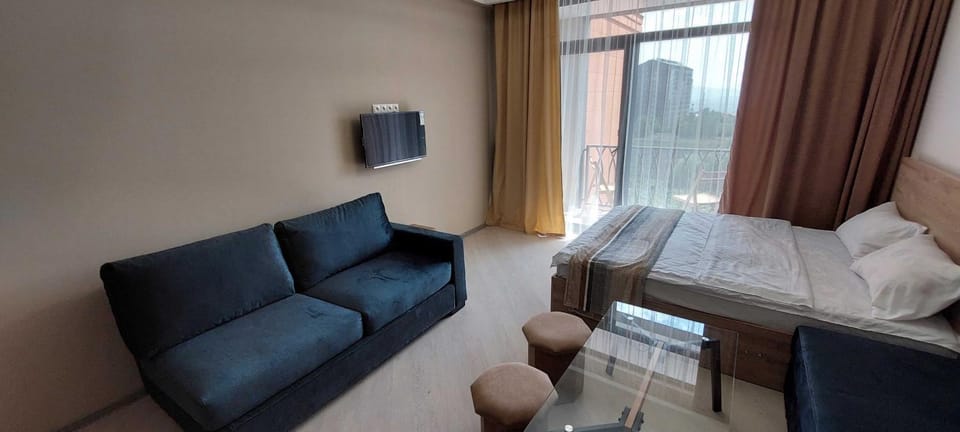 Bed, TV and multimedia, Living room, Photo of the whole room, Seating area, Bedroom