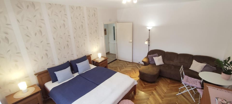 Bed, Living room, Photo of the whole room, Seating area, Bedroom