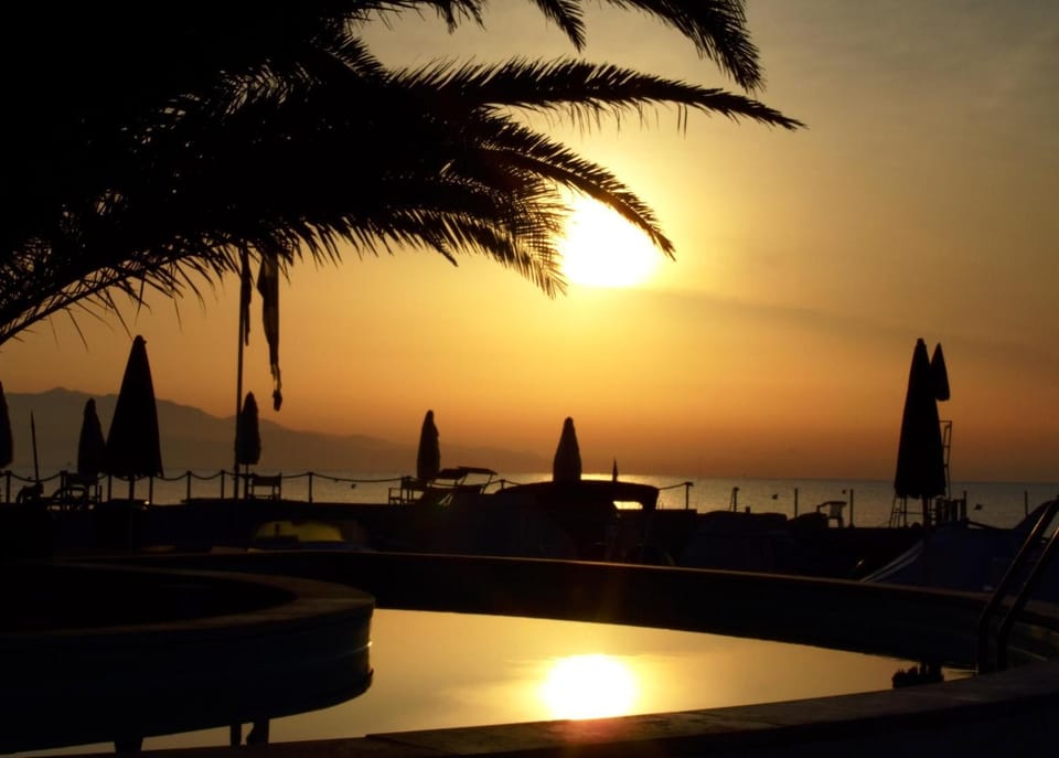 Beach, Sea view, Sunset