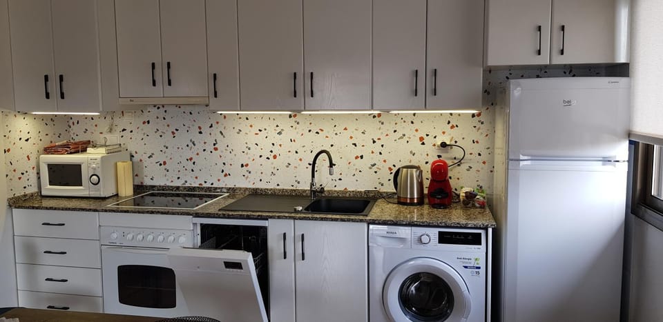 Kitchen or kitchenette, dishwasher, washing machine