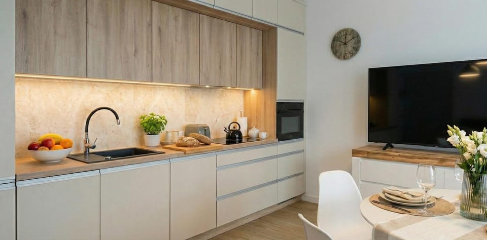 dishwasher, microwave, oven, stove, kitchen