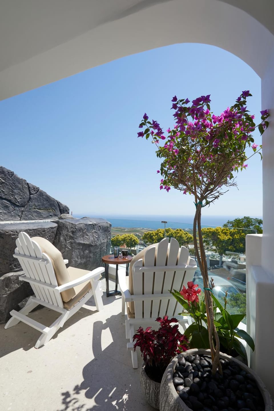 Patio, Day, Natural landscape, Hot Tub, View (from property/room), Balcony/Terrace, Living room, Seating area, Landmark view, Sea view