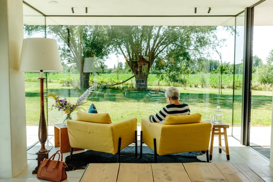 Patio, Natural landscape, Living room, Seating area, Garden view