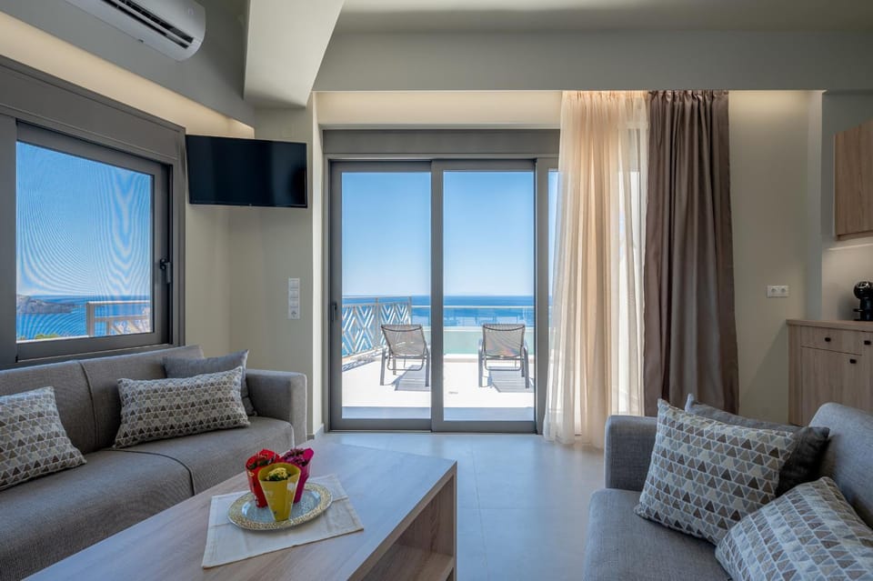 Living room, Seating area, Sea view