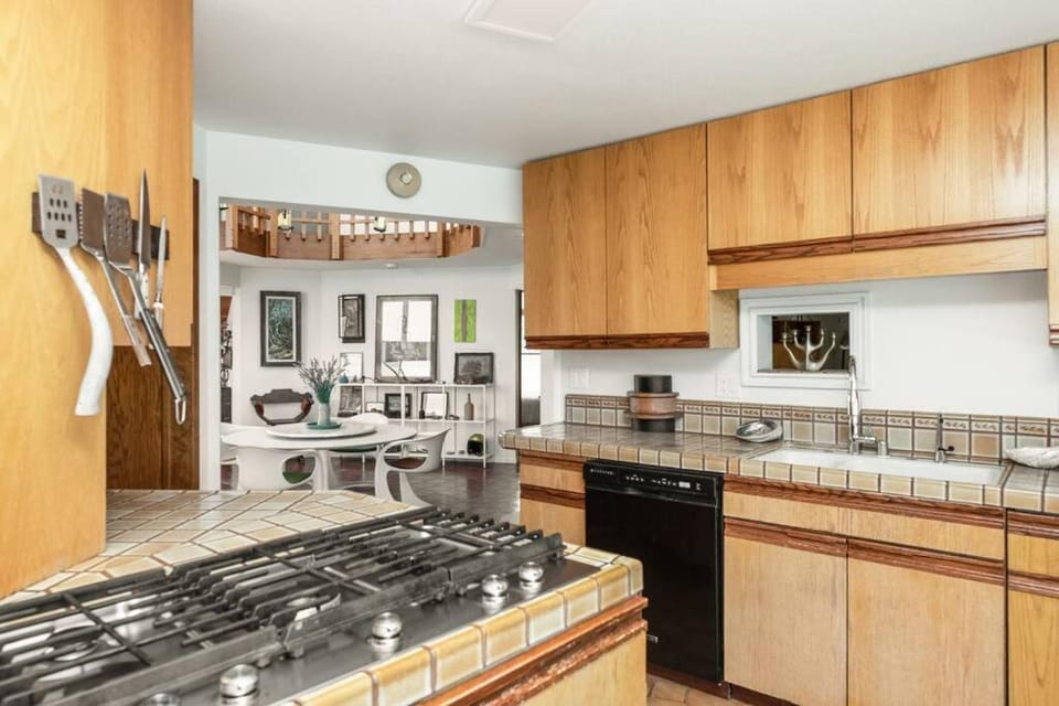 Kitchen or kitchenette, dishwasher, stove