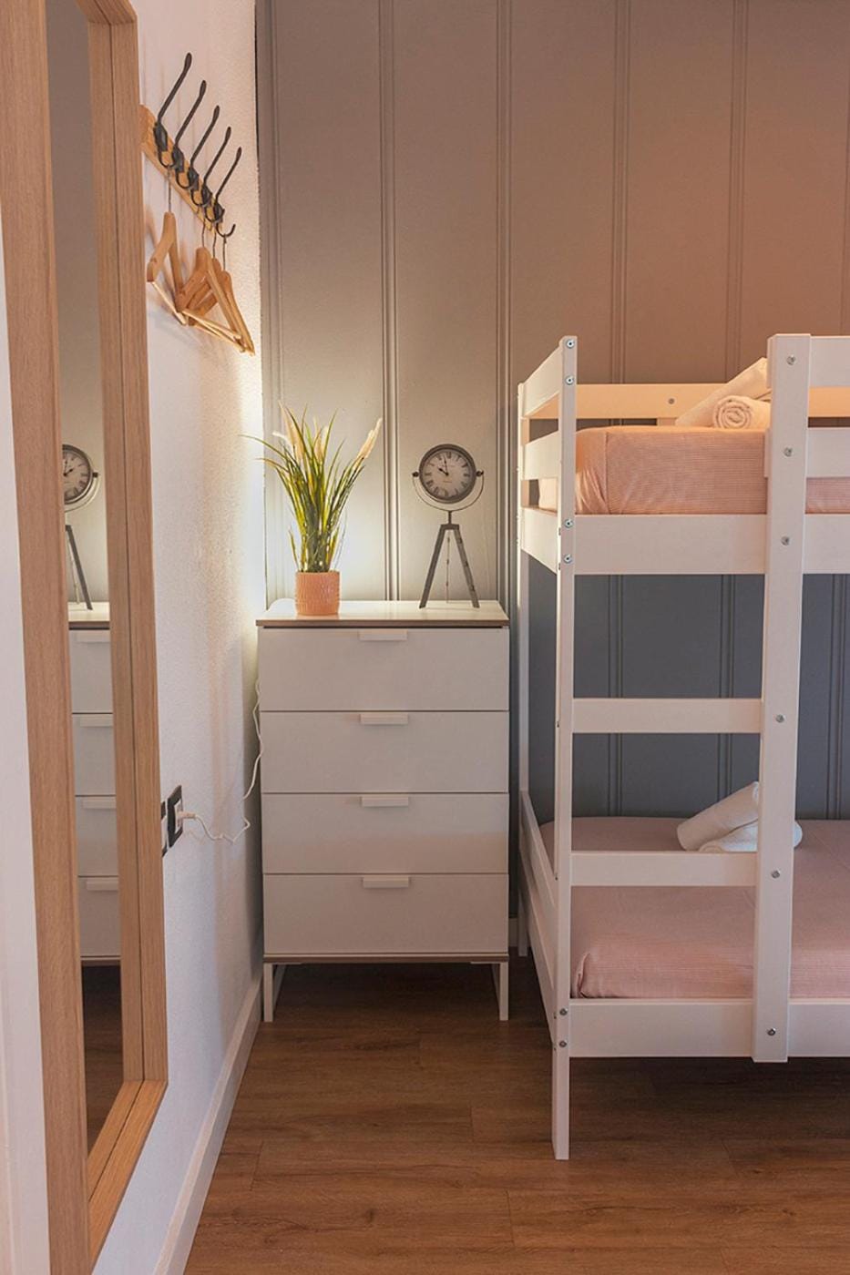 Bedroom, bunk bed, wardrobe
