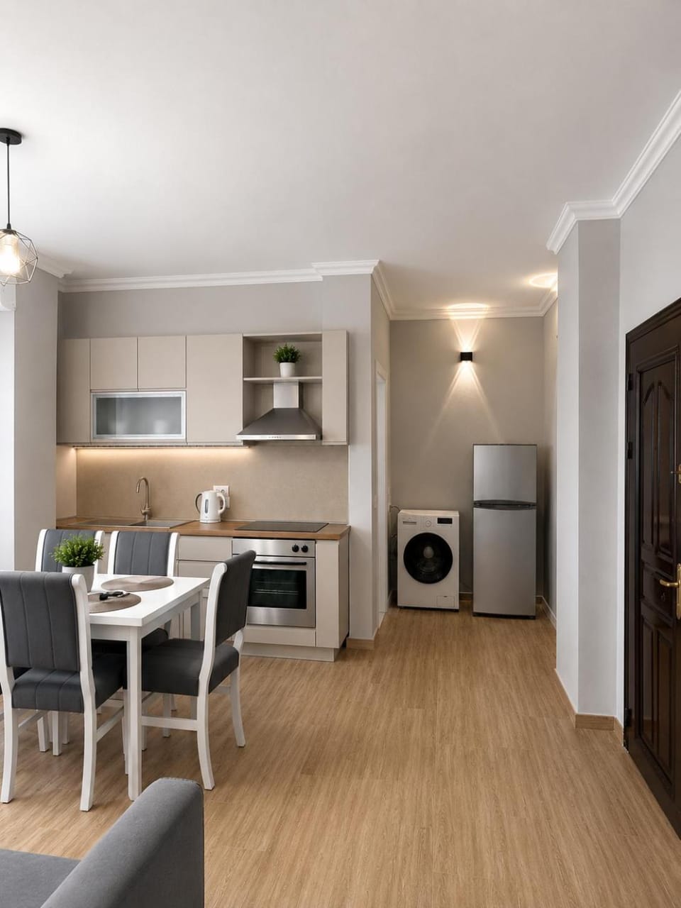 Kitchen or kitchenette, Living room, Seating area, Dining area, minibar, oven