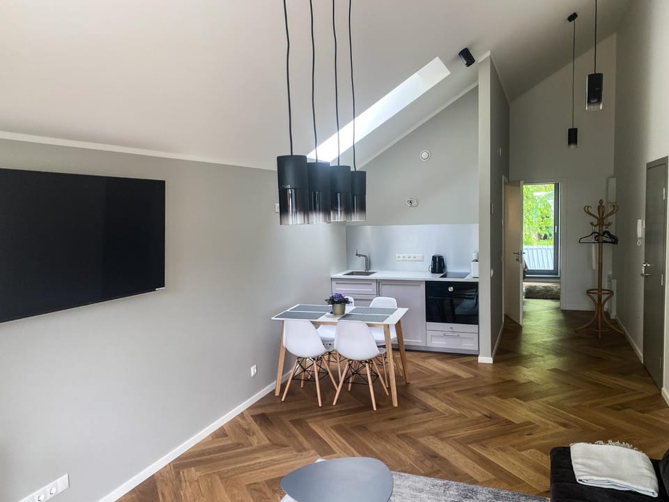 Kitchen or kitchenette, Living room, Dining area
