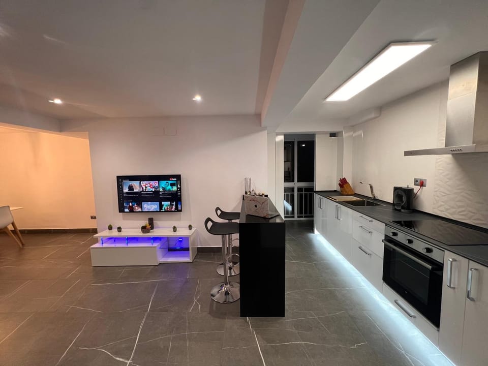 Living room, kitchen