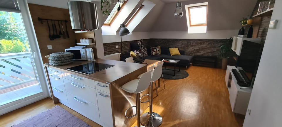 Kitchen or kitchenette, Living room, Seating area, Dining area, minibar, pet friendly, stove