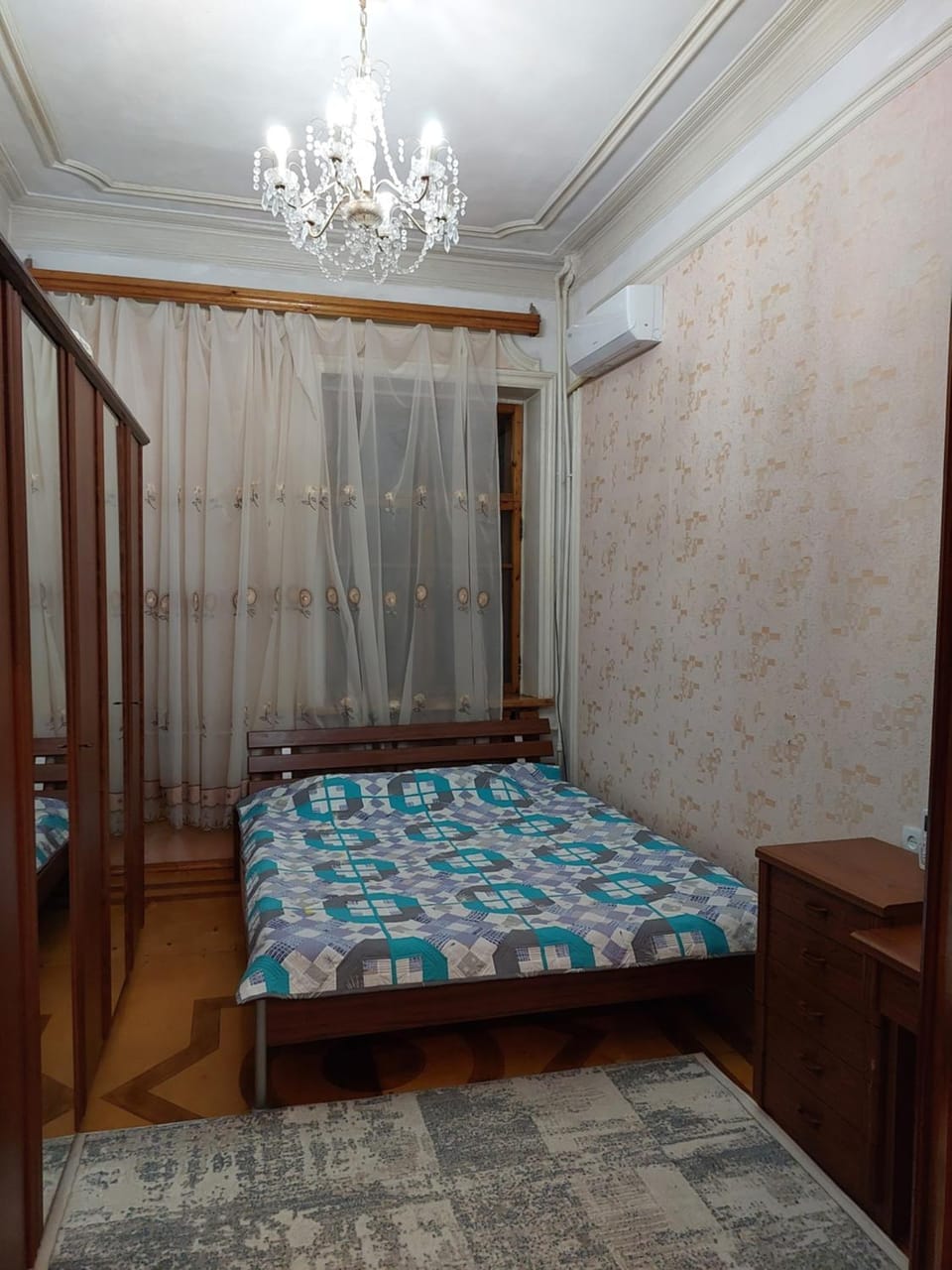Bed, Photo of the whole room, Bedroom, air conditioner
