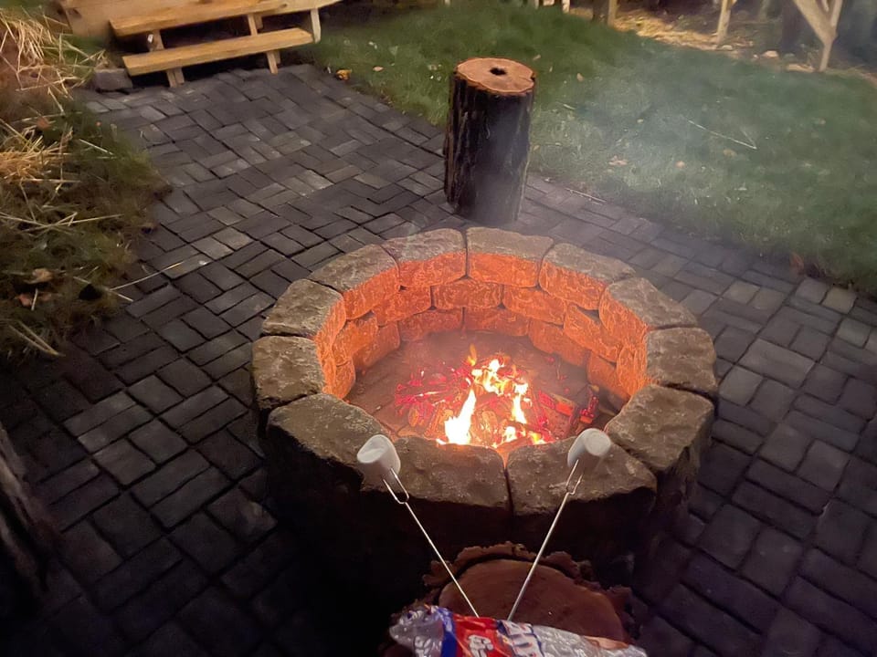 Patio, BBQ facilities, flat iron