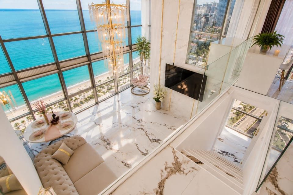 Natural landscape, Living room, Seating area, Sea view