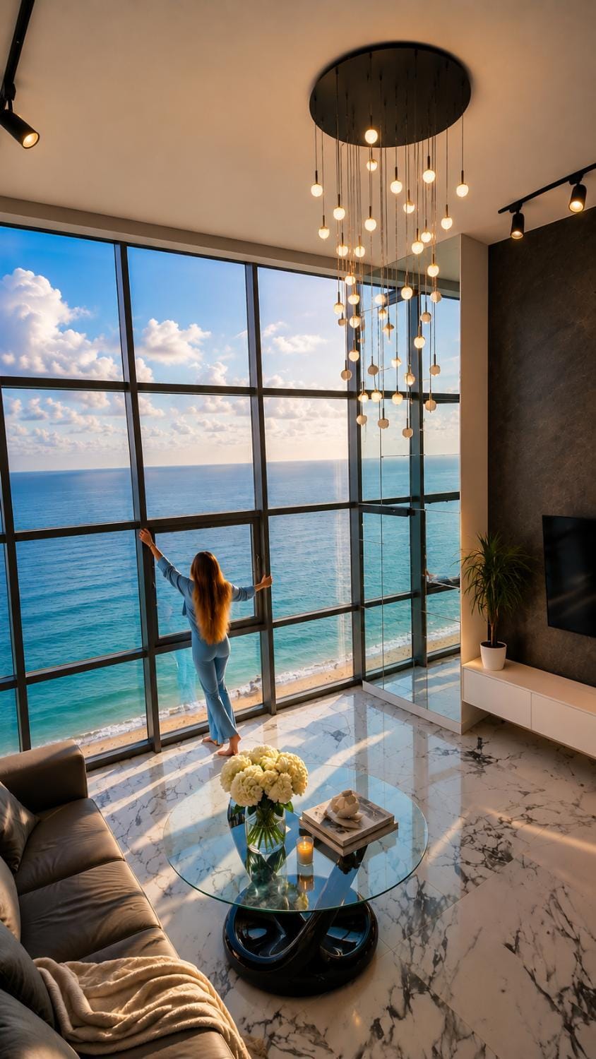 Communal lounge/ TV room, People, Natural landscape, TV and multimedia, View (from property/room), Living room, Seating area, Dining area, Evening entertainment, Guests, Sea view, group of guests