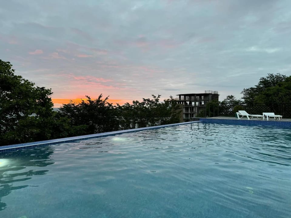 Natural landscape, Pool view, Swimming pool, Sunset